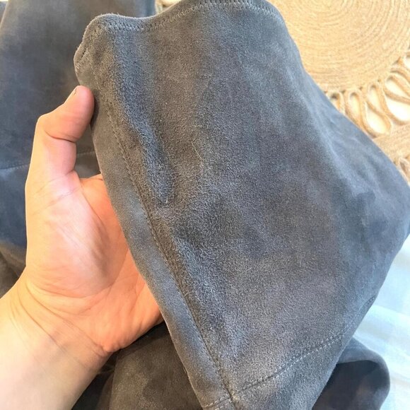 Tory Burch Over the Knee Suede Grey Flat Boots Size 10 - Picture 11 of 12